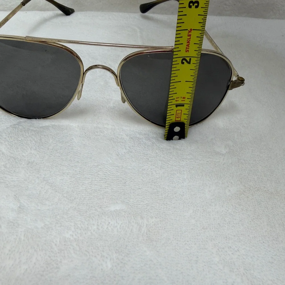 VTG Foster Grant FF77‎ Aviator Sunglasses Gold Metal Frame Gray Lens USA  Mens